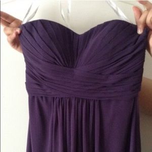 David’s bridal strapless bridesmaid dress